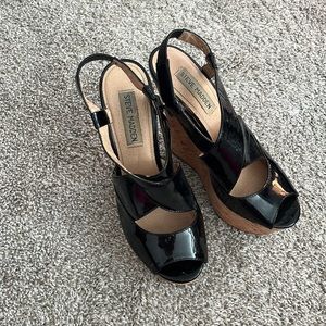 Steve Madden Black Wedge Heel Sandals